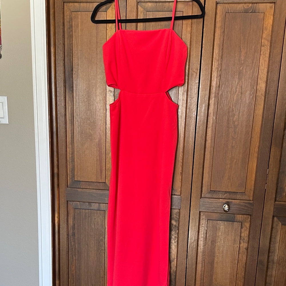 Lulu's Vibrant Red Backless Dress